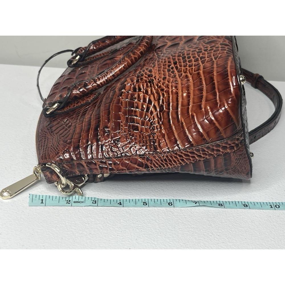 Brahmin Duxbury Satchel Pecan Melbourne Handbag Purse With Strap - Picture 9 of 16